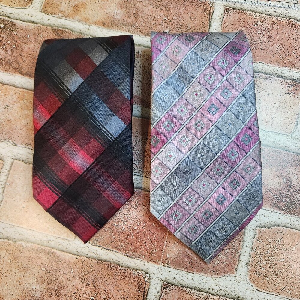 Lot of 2 - Calvin Klein Neck Ties, 100% Silk